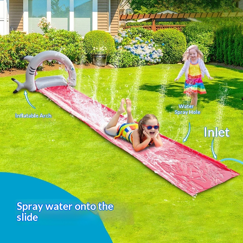 Kids Outdoor Water Toys - Perosotan Air Paus Tiup dengan Semprotan