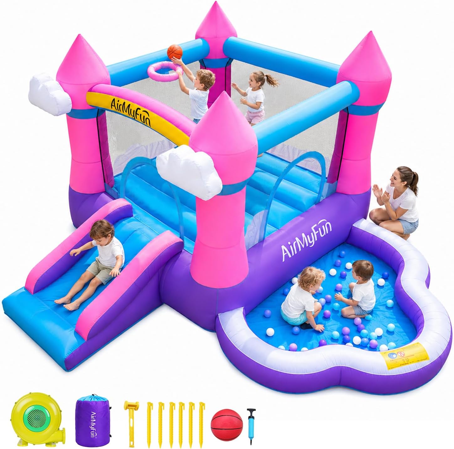 Kids Outdoor Water - Rumah Loncat Tiup Warna Pink untuk