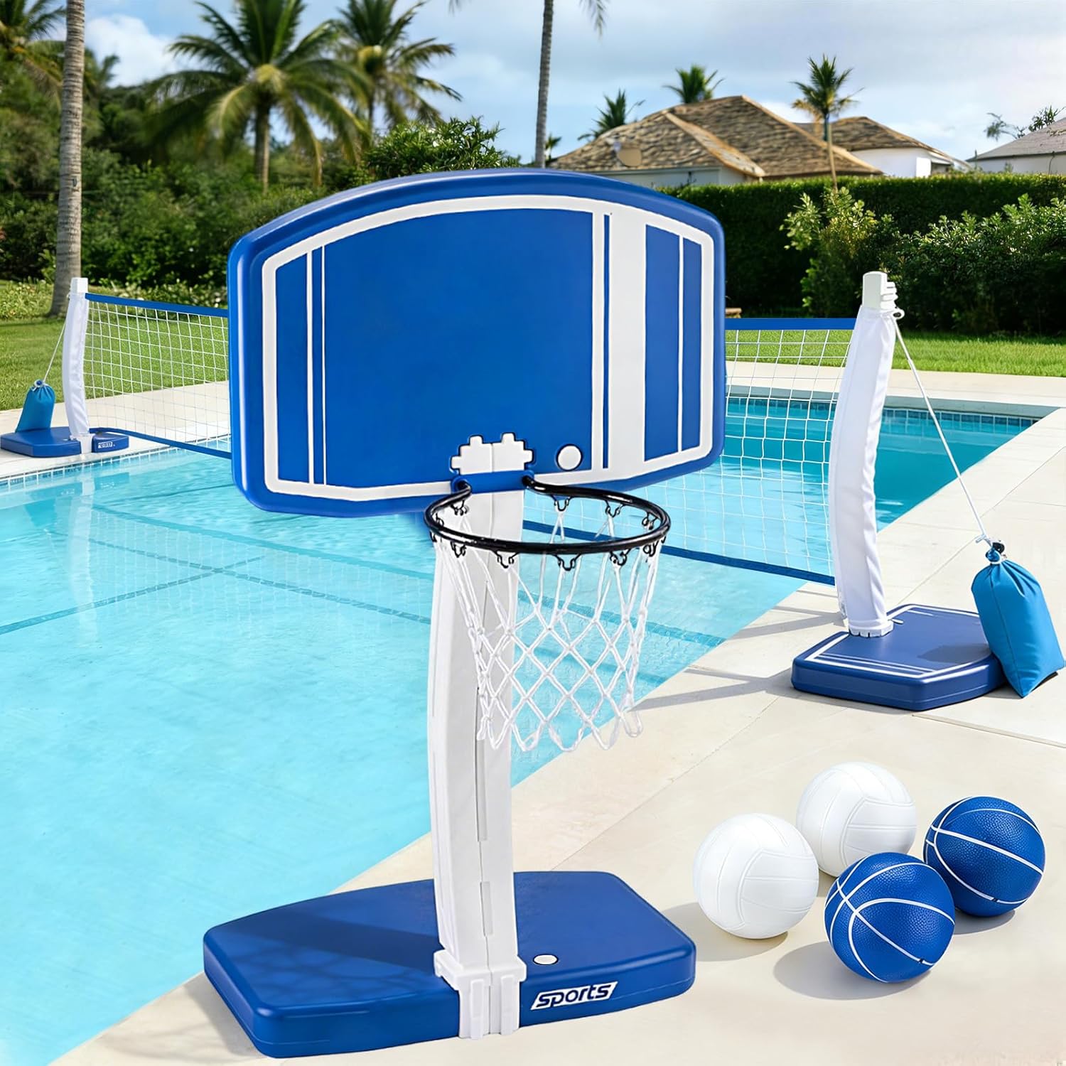 Kids Outdoor Water - Ring Basket dan Jaring Bola Voli