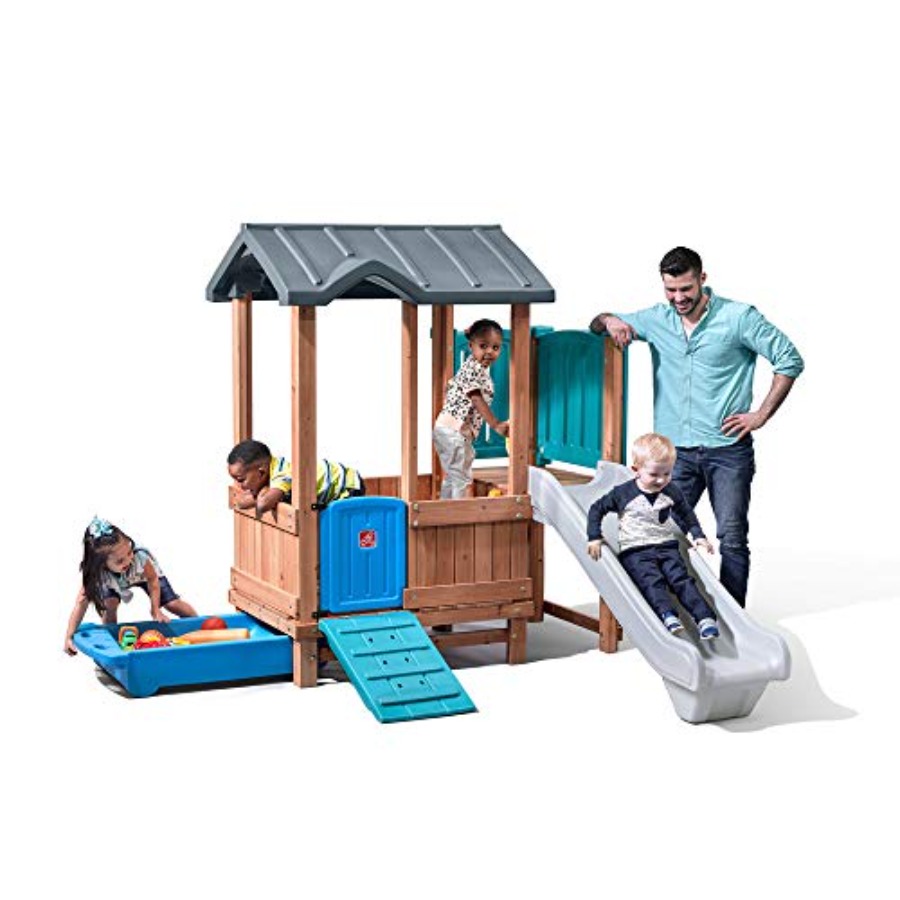 Kids Outdoor Swing - Rumah Bermain Petualangan Hutan & Perosotan,