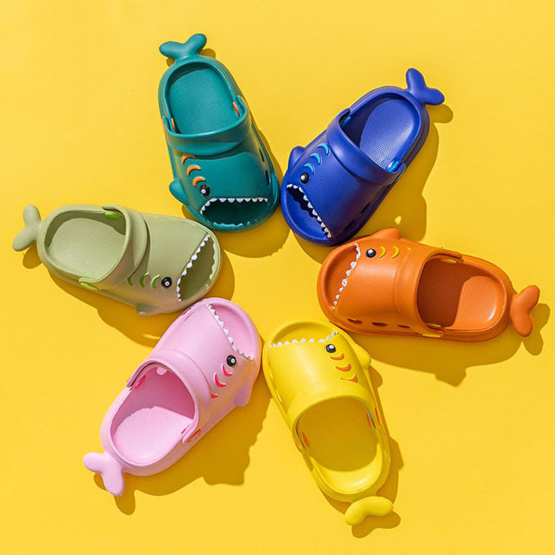 Kids Indoor Outdoor Slippers - Sandal Anak-anak Kartun Anak-anak Hiu Musim