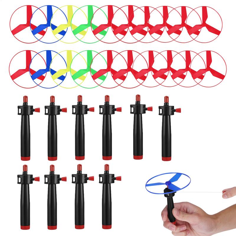 Kids Outdoor Zipline - 10 Set Mainan Helikopter Baling-Baling Cakram