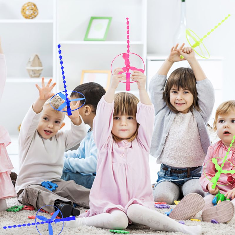 Kids Outdoor Easter Gifts - 10 Buah/Set Mainan Terbang Berputar Dorong