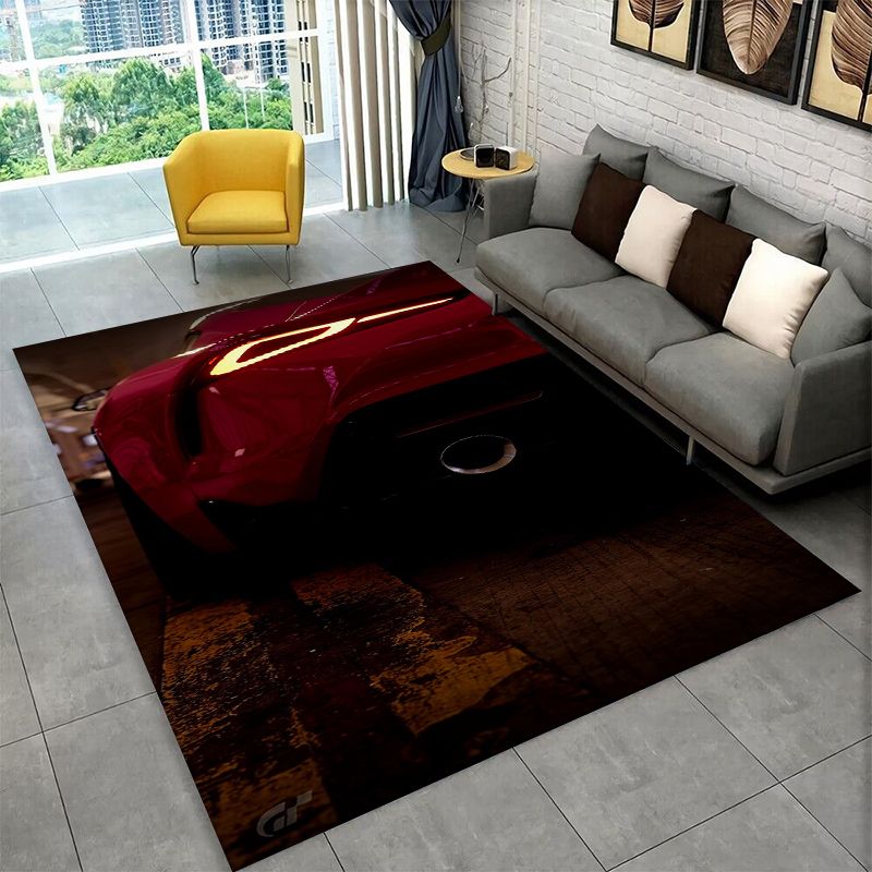 Kids Indoor Outdoor Cart - Karpet Area Anti-Selip Motif Mobil Balap