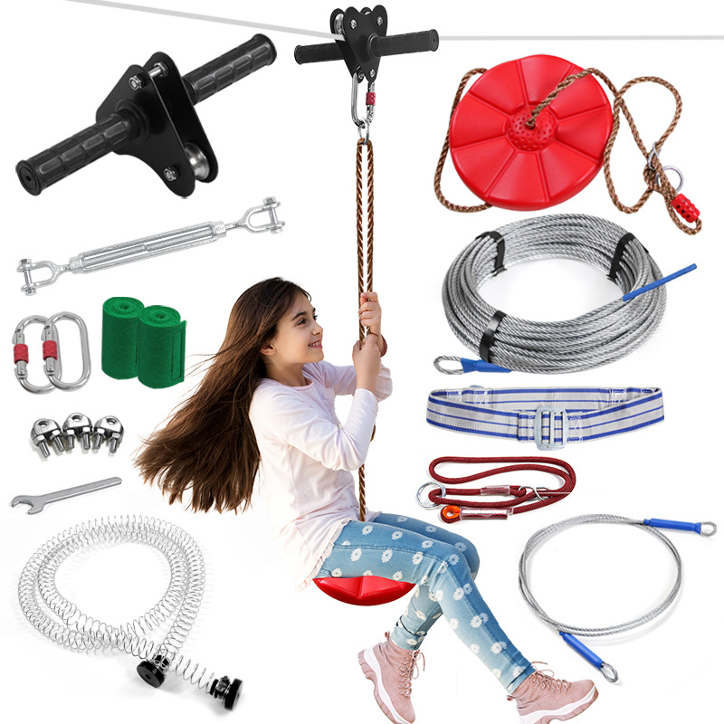 Perlengkapan Zip Line DIY untu - Kids Outdoor Zipline ulasan dan harga