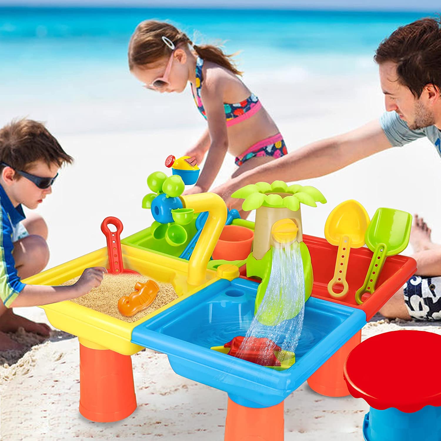 Meja pantai bermain pasir main - Kids Outdoor Water Toys ulasan dan harga