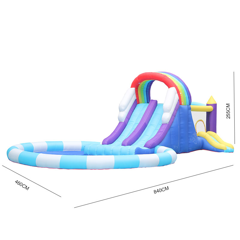 Perosotan Air Tiup Pelangi Rak - Kids Outdoor Water ulasan dan harga