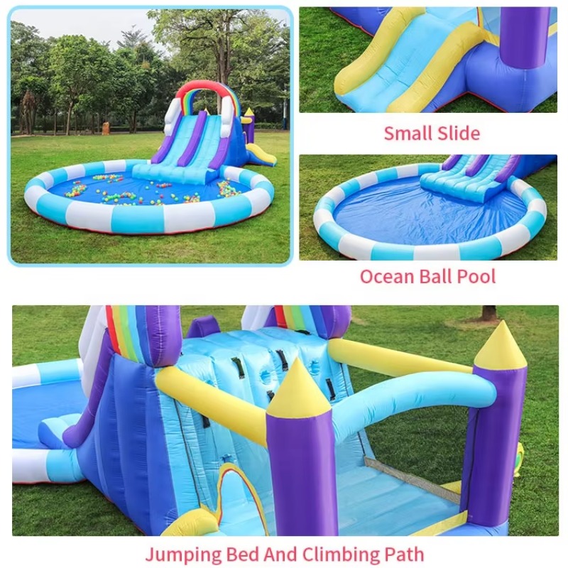 Perosotan Air Tiup Pelangi Rak - Kids Outdoor Water ulasan dan harga