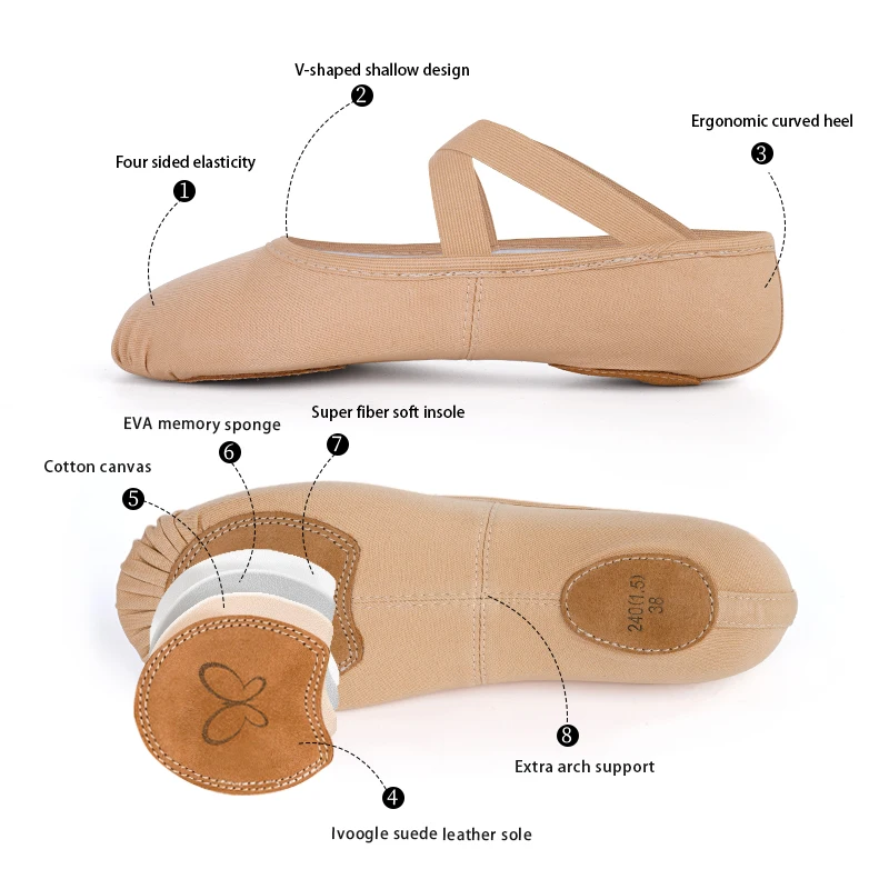 Sepatu Dansa Peregangan Balet  - Kids Indoor Outdoor Slippers ulasan dan harga