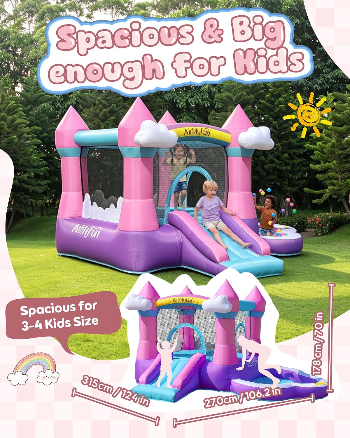 Rumah Loncat Tiup Warna Pink u - Kids Outdoor Water ulasan dan harga