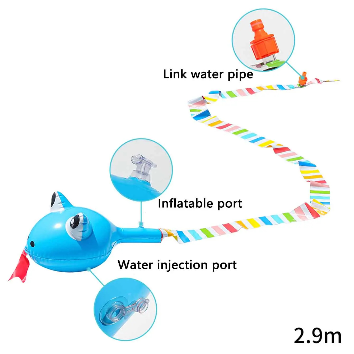 Mainan Ular Semprot Air Tiup 2 - Kids Outdoor Water Toys ulasan dan harga