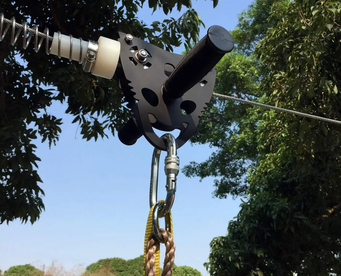 Kit Zip Line 120 kaki yang dit - Kids Outdoor Zipline ulasan dan harga