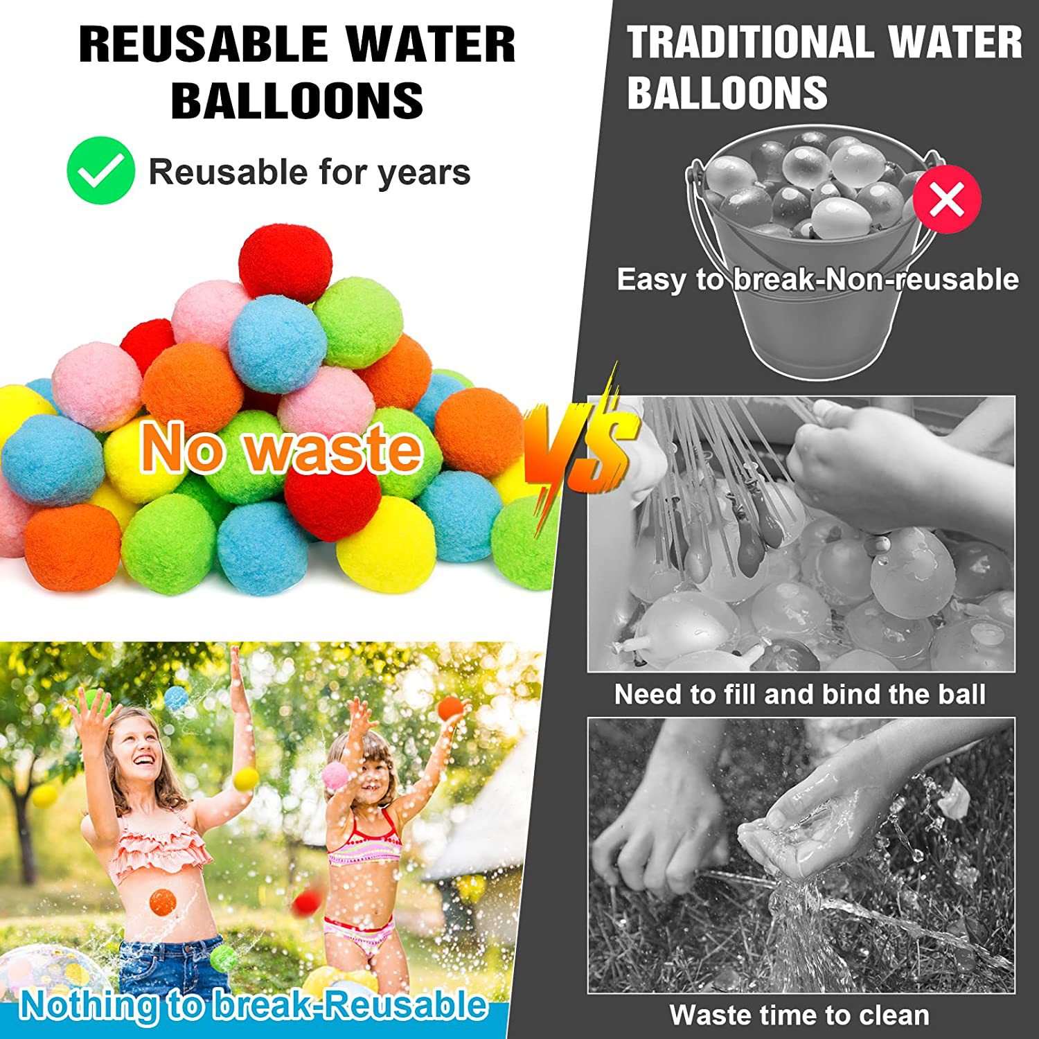 12/30/60 Buah Balon Air Katun  - Kids Outdoor Water Toys ulasan dan harga