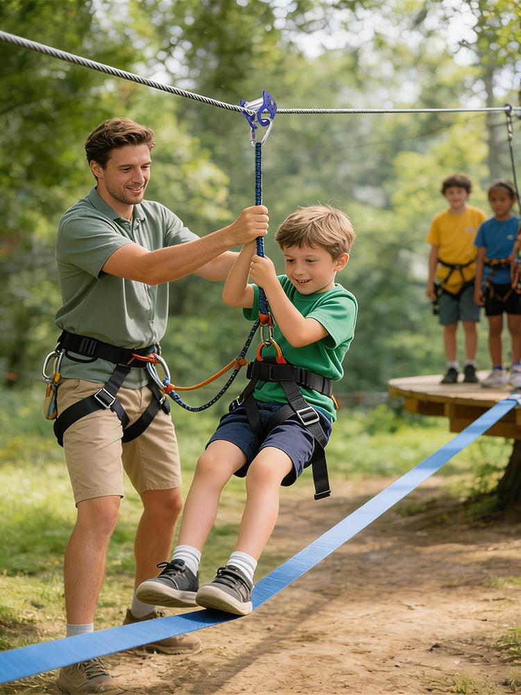 Peralatan Zip Line Pulley Luar - Kids Outdoor Zipline ulasan dan harga
